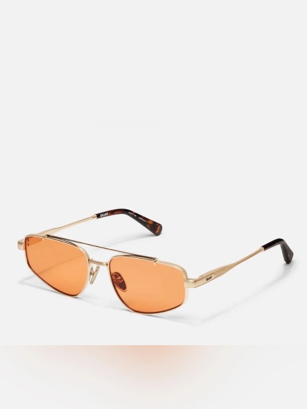 Quay Australia Gold Frame Sunglasses with Amber Lenses